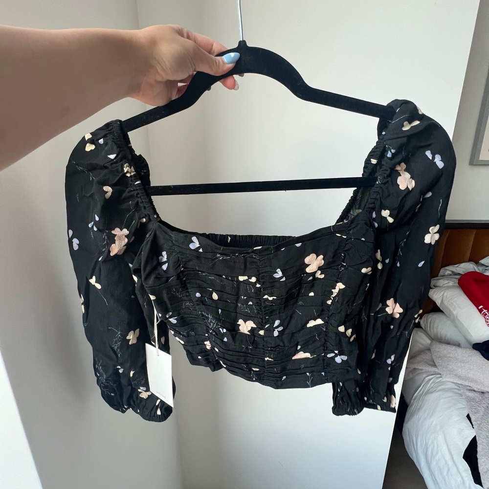 Aritzia Floral Black Women's Top